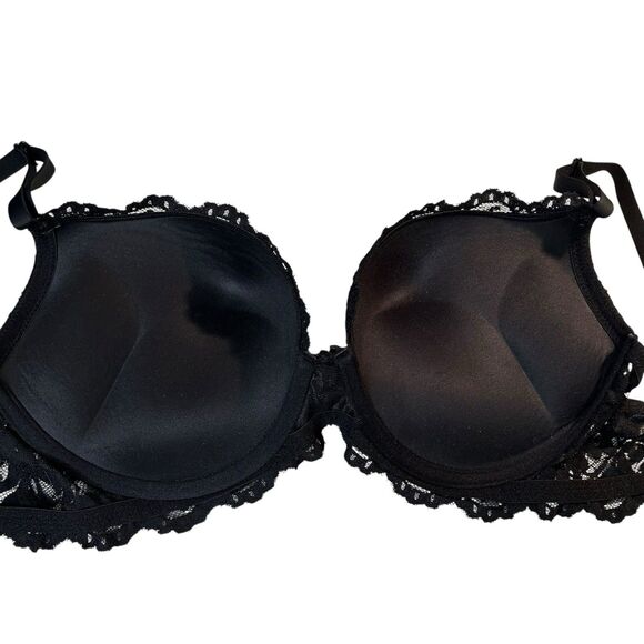 Smart & Sexy Add 2 Cup Sizes Push-Up Bra Black Lace Size 38C - Picture 9 of 14
